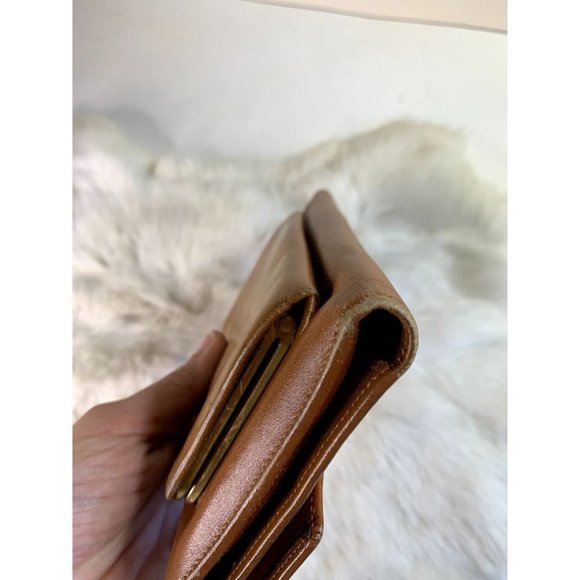 Vintage Givenchy Tan Leather Wallet Tri-fold Bag Clutch - Picture 8 of 14